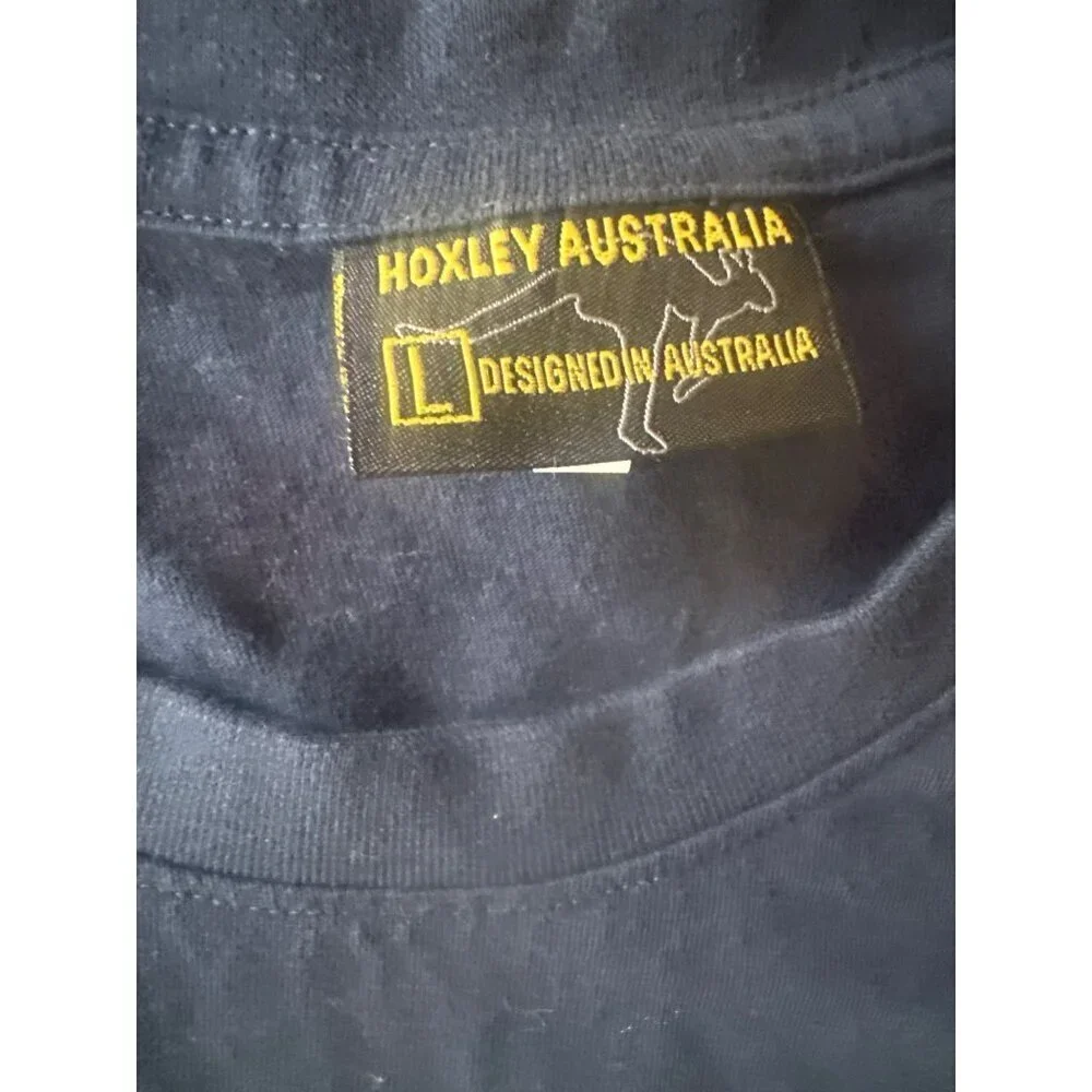 Hoxley‎ Australia Blue Assie Lingo Blue Novelty T Shirt Size Large